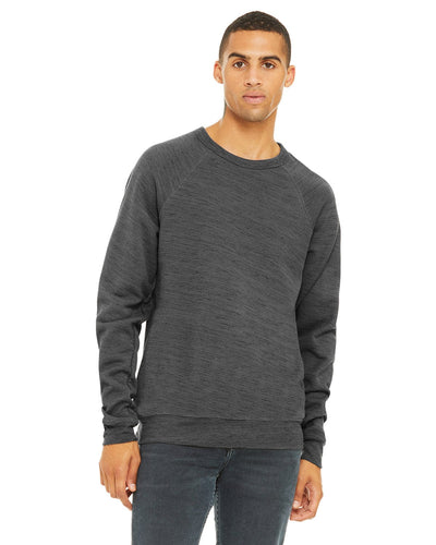 Bella+Canvas Triblend Unisex Crewneck Sweatshirt 3901 | Dk Gry Mrble Flc - Front