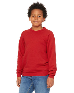 Bella+Canvas Youth Sponge Fleece Raglan Sweatshirt 3901Y | Red - Front