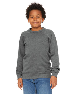 Bella+Canvas Youth Sponge Fleece Raglan Sweatshirt 3901Y | Deep Heather - Front