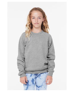 Bella+Canvas Youth Sponge Fleece Raglan Sweatshirt 3901Y | Athletic Heather - Front