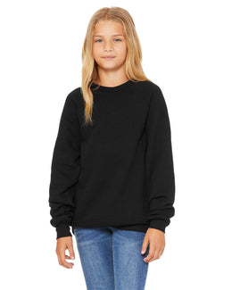 Bella+Canvas Youth Sponge Fleece Raglan Sweatshirt 3901Y | Black - Front