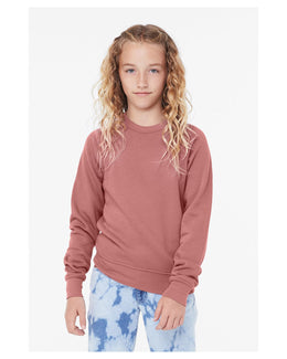 Bella+Canvas Youth Sponge Fleece Raglan Sweatshirt 3901Y | Mauve - Front