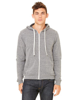 Bella+Canvas Unisex Triblend Full-Zip Hoodie 3909 | Grey Triblend - Front