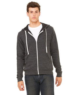 Bella+Canvas Unisex Triblend Full-Zip Hoodie 3909 | Char Blk Triblnd - Front