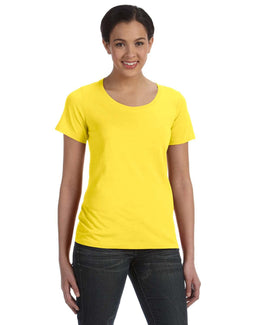Anvil Ladies Sheer Scoop Neck T-Shirt 391A | Lemon Zest - Front