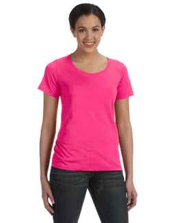 Anvil Ladies Sheer Scoop Neck T-Shirt 391A | Hot Pink - Front