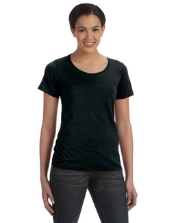 Anvil Ladies Sheer Scoop Neck T-Shirt 391A | Black - Front