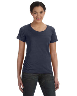 Anvil Ladies Sheer Scoop Neck T-Shirt 391A | Navy - Front