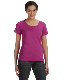 Anvil Ladies Sheer Scoop Neck T-Shirt 391A | Raspberry - Front