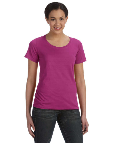 Anvil Ladies Sheer Scoop Neck T-Shirt 391A | Raspberry - Front