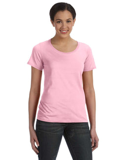 Anvil Ladies Sheer Scoop Neck T-Shirt 391A | Charity Pink - Front