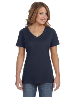 Anvil Ladies Featherweight V-Neck T-Shirt 392A | Navy - Front