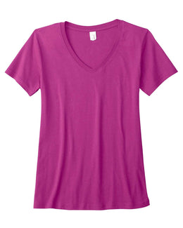 Anvil Ladies Featherweight V-Neck T-Shirt 392A | Raspberry - Front