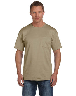 Fruit of the Loom Cotton Pocket T-Shirt 3931P | Khaki - Front
