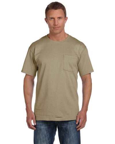 Fruit of the Loom Cotton Pocket T-Shirt 3931P | Khaki - Front