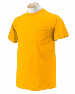 Fruit of the Loom Cotton Pocket T-Shirt 3931P | Gold - Front