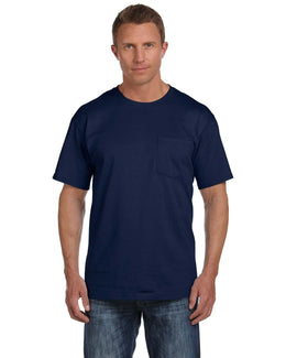 Fruit of the Loom Cotton Pocket T-Shirt 3931P | J Navy - Front