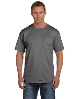Fruit of the Loom Cotton Pocket T-Shirt 3931P | Charcoal Grey - Front