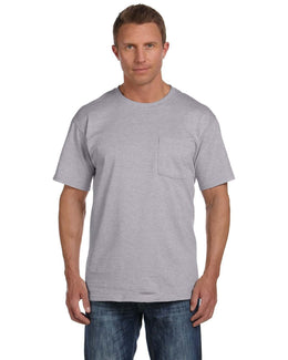 Fruit of the Loom Cotton Pocket T-Shirt 3931P | Athletic Heather - Front