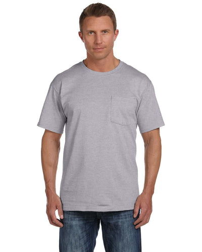Fruit of the Loom Cotton Pocket T-Shirt 3931P | Athletic Heather - Front