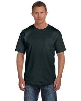 Fruit of the Loom Cotton Pocket T-Shirt 3931P | Black - Front