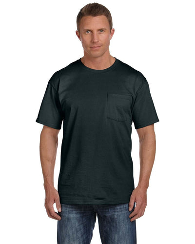 Fruit of the Loom Cotton Pocket T-Shirt 3931P | Black - Front