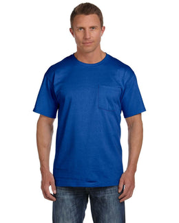 Fruit of the Loom Cotton Pocket T-Shirt 3931P | Royal - Front