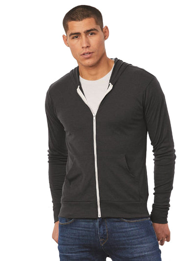Bella+Canvas Unisex Triblend Full-Zip Lightweight Hoodie