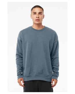 Bella+Canvas Unisex Drop Shoulder Fleece Crewneck Sweatshirt 3945 | Heather Slate - Front
