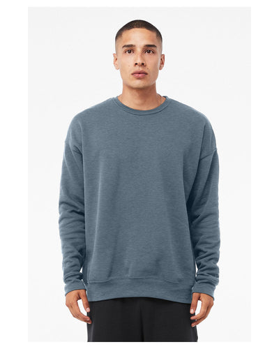 Bella+Canvas Unisex Drop Shoulder Fleece Crewneck Sweatshirt 3945 | Heather Slate - Front