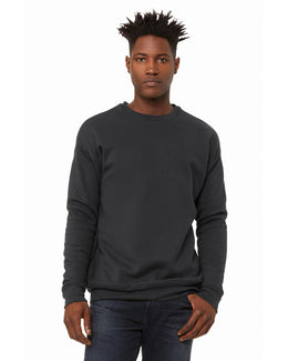 Bella+Canvas Unisex Drop Shoulder Fleece Crewneck Sweatshirt 3945 | Dtg Dark Grey - Front