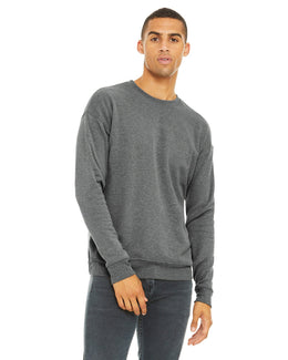 Bella+Canvas Unisex Drop Shoulder Fleece Crewneck Sweatshirt 3945 | Deep Heather - Front