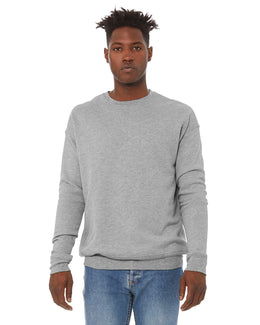 Bella+Canvas Unisex Drop Shoulder Fleece Crewneck Sweatshirt 3945 | Athletic Heather - Front
