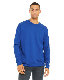 Bella+Canvas Unisex Drop Shoulder Fleece Crewneck Sweatshirt 3945 | True Royal - Front