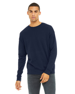 Bella+Canvas Unisex Drop Shoulder Fleece Crewneck Sweatshirt 3945 | Navy - Front