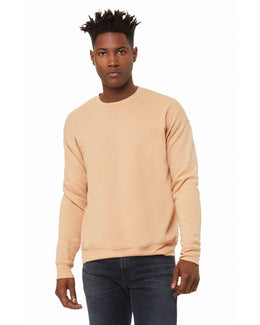 Bella+Canvas Unisex Drop Shoulder Fleece Crewneck Sweatshirt 3945 | Hthr Sand Dune - Front
