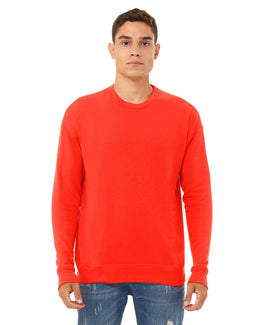 Bella+Canvas Unisex Drop Shoulder Fleece Crewneck Sweatshirt 3945 | Poppy - Front