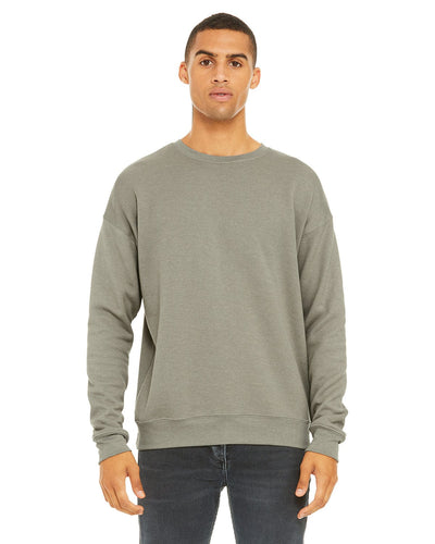 Bella+Canvas Unisex Drop Shoulder Fleece Crewneck Sweatshirt 3945 | Heather Stone - Front