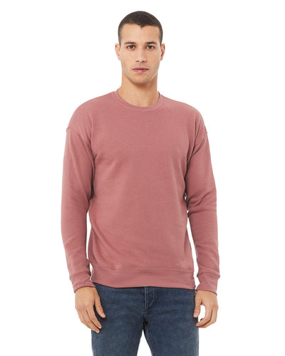 Bella+Canvas Unisex Drop Shoulder Fleece Crewneck Sweatshirt 3945 | Mauve - Front