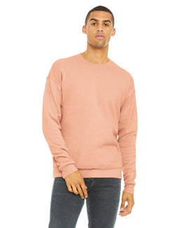 Bella+Canvas Unisex Drop Shoulder Fleece Crewneck Sweatshirt 3945 | Peach - Front