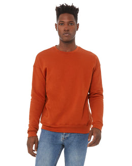 Bella+Canvas Unisex Drop Shoulder Fleece Crewneck Sweatshirt 3945 | Brick - Front