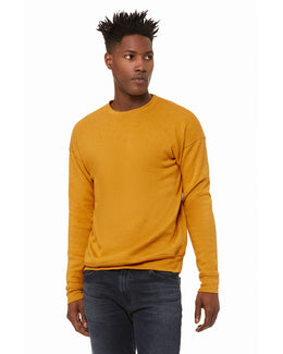 Bella+Canvas Unisex Drop Shoulder Fleece Crewneck Sweatshirt 3945 | Heather Mustard - Front