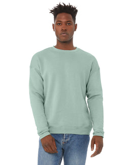 Bella+Canvas Unisex Drop Shoulder Fleece Crewneck Sweatshirt 3945 | Dusty Blue - Front