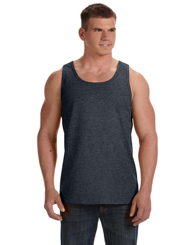 Fruit of the Loom 100% Heavy Cotton HD Tank 39TKR | Black Heather - Front