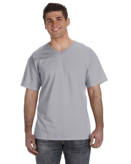 Fruit of the Loom 5 oz. 100% Heavy Cotton HD V-Neck T-Shirt 39VR | Athletic Heather - Front