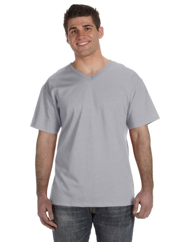 Fruit of the Loom 5 oz. 100% Heavy Cotton HD V-Neck T-Shirt 39VR | Athletic Heather - Front
