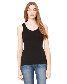 Bella+Canvas Ladies Rib Tank Top 4000 | Black - Front