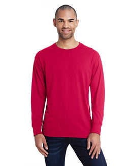 Hanes Mens X-Temp Long Sleeve T-Shirt 42L0 | Deep Red - Front