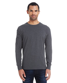 Hanes Mens X-Temp Long Sleeve T-Shirt 42L0 | Charcoal Heather - Front