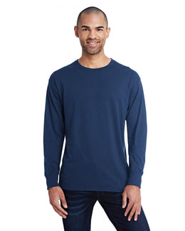 Hanes Mens X-Temp Long Sleeve T-Shirt 42L0 | Navy - Front